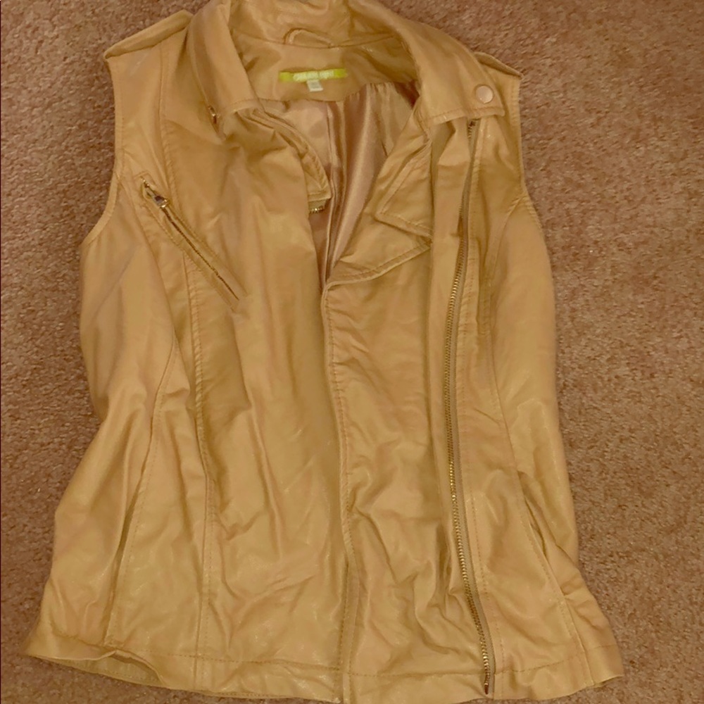 Faux leather vest